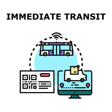 Immediate transit delivering and tracking goods concept Stock Illustration