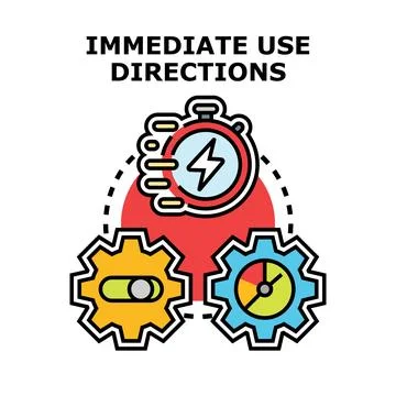 Immediate use directions concept with quick setup Stock Illustration