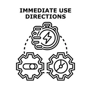 Immediate use directions concept with quick setup Stock Illustration