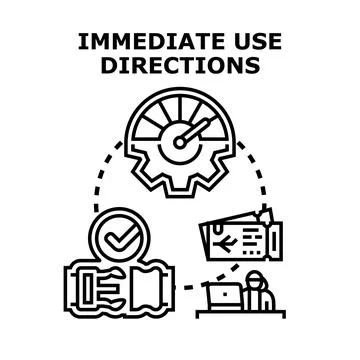 Immediate use directions for quick action planning Stock Illustration