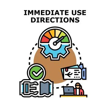 Immediate use directions for quick action planning Stock Illustration
