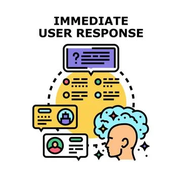 Immediate user response communicating with person concept 库存插图