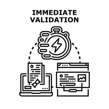 Immediate validation process for online digital application Stock Illustration