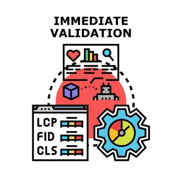 Immediate validation process with performance web metrics Stock Illustration