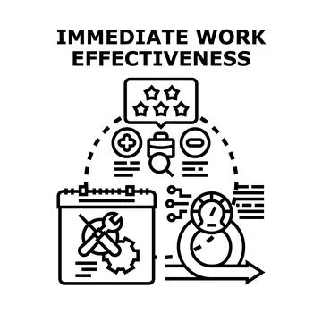 Immediate work effectiveness improving business strategy and project manageme Stock Illustration