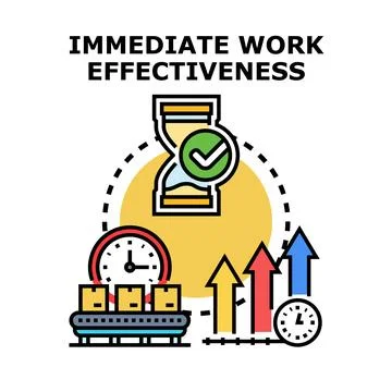 Immediate work effectiveness improving productivity and efficiency concept Ilustración de archivo