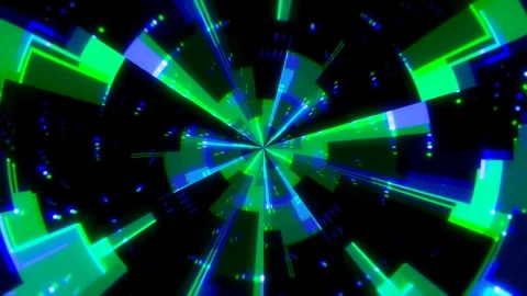 Immerse in a captivating digital vortex filled with dynamic shapes Stock Footage 311172400