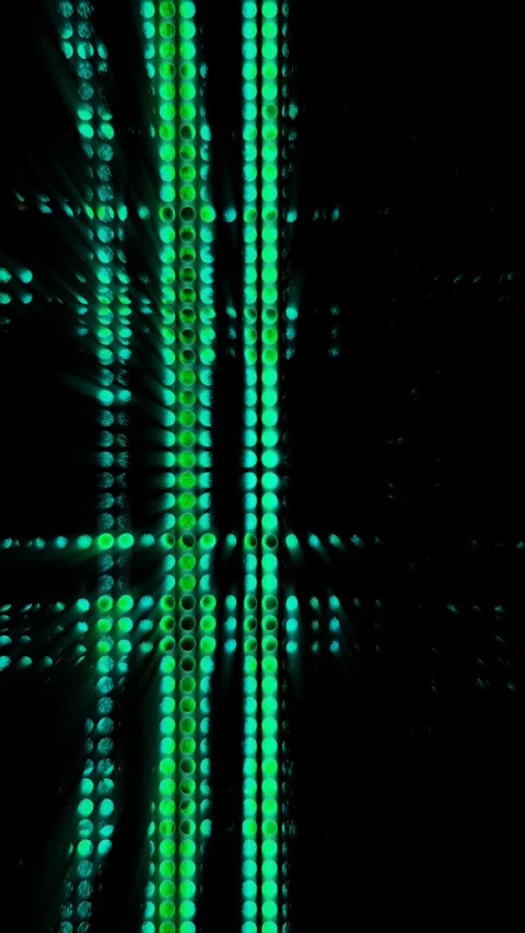 Immerse in vibrant green patterns moving across a dark background Stock Footage 314372790