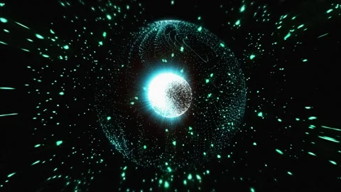 Immerse yourself in an enchanting exploration of a glowing cosmic sphere Video stock 301430510