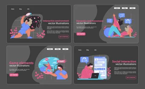 Immerse yourself in our vibrant VR workout world, where engaging game elements Illustrazione stock