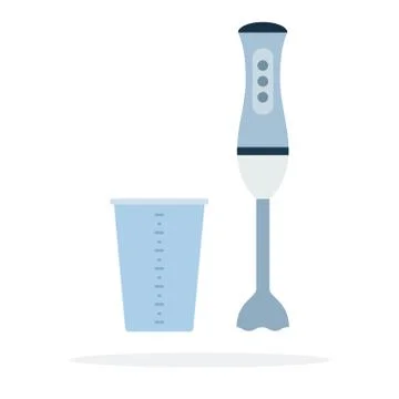 Immersion blender and beaker vector flat isolated Stockillustratie