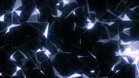 Immersion. Flickering of particles. Flickering triangles. Dolly zoom. Frame of Stock Footage 95998628