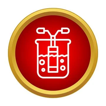 Immersion heating element in a beaker chemical experiment Stock Illustration