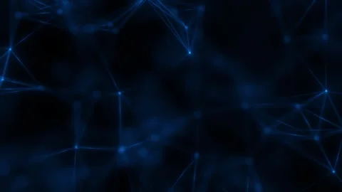 Immersion in a neural network. The blue geometric structure continuously Stock Footage 240864865