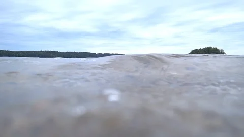 Immersion in a pond with waves Stock Footage 91385540