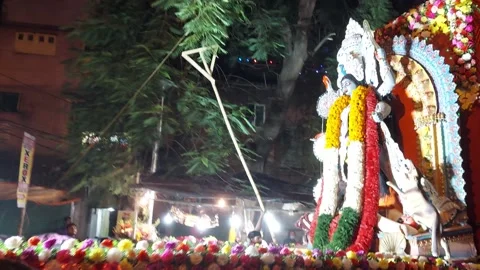 An immersion  procession  of Maa kali. Stock Footage 220017901