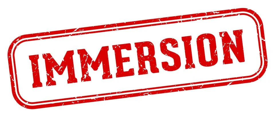 Immersion stamp. immersion rectangular stamp on white background 스톡 일러스트