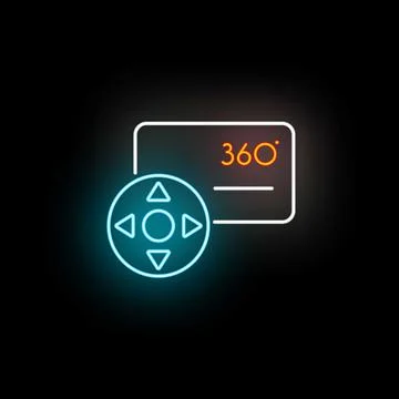 Immersive 360 degree virtual reality camera control icon Stock Illustration