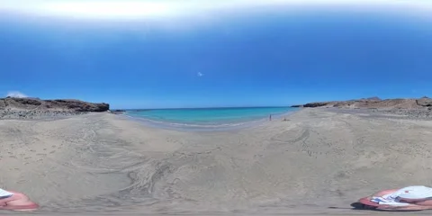 Immersive 360 VR of remote beach in Punta de Jandia, Spain 库存影片 312901199