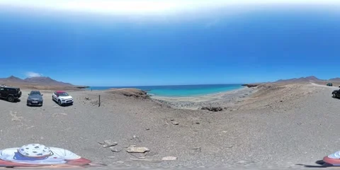 Immersive 360 VR view from cliff at Punta de Jandia, Spain 库存影片 312901458