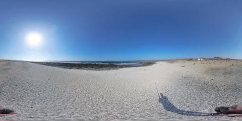 Immersive 360 VR view of Popcorn Beach in Fuerteventura, Spain 库存影片 312937500