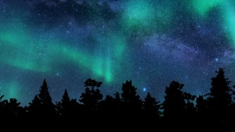Immersive 4K animation capturing the mystical allure of the Aurora Borealis in 動画素材 334658745
