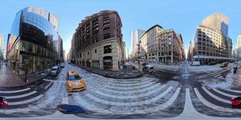 Immersive 8k 360 vr high angle walking pov of 5th avenue, new york Stock-Footage 301091150