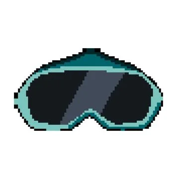 Immersive augmented reality ar glasses pixel art vector illustration Stock Illustration