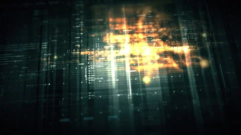 Immersive Data Matrix Display, Dynamic Information Network Simulation 動画素材 255479592