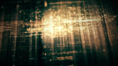 Immersive Data Matrix Display, Dynamic Information Network Simulation Stock Footage 255479602