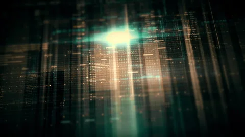 Immersive Data Matrix Display, Dynamic Information Network Simulation Vídeo Stock 255479609