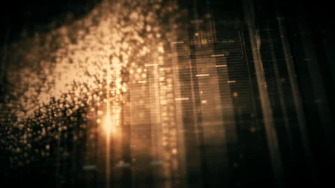 Immersive Data Matrix Display, Dynamic Information Network Simulation Stock-Footage 255479674