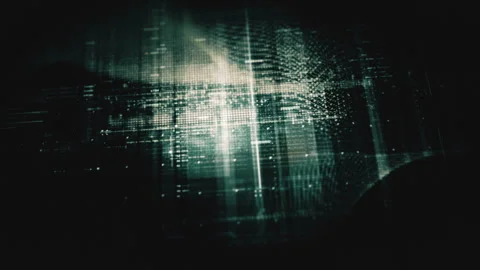 Immersive Data Matrix Display, Dynamic Information Network Simulation 스톡 동영상 255479804