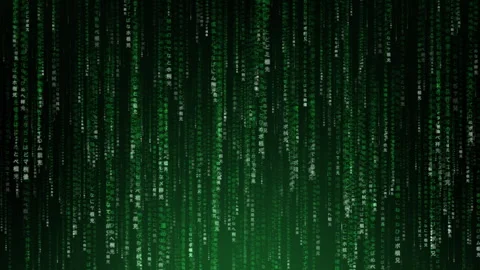 Immersive Data Matrix Display, Dynamic Information Network Simulation Stock Footage 259882429