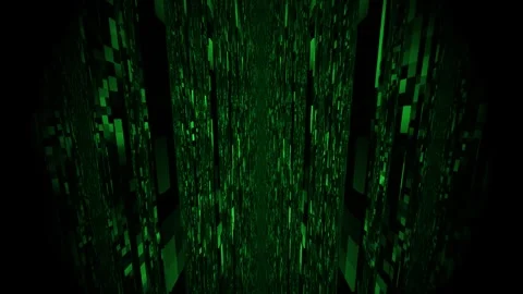 Immersive Digital Data Stream of Dynamic Glowing Green Code on a Dark Backg.. Stock Footage 334244926