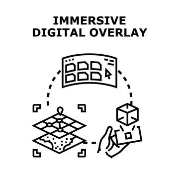Immersive digital overlay technology concept vector illustration Stock Illustration