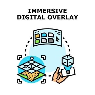 Immersive digital overlay technology concept vector illustration イラスト素材