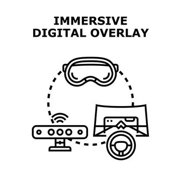 Immersive digital overlay virtual reality simulation concept Stock Illustration