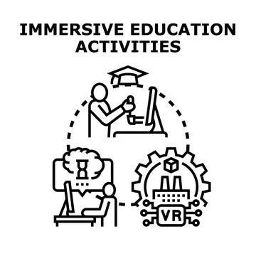 Immersive education activities concept vector illustration Stock Illustration