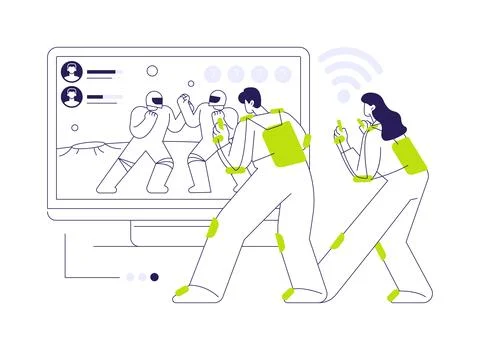 Immersive entertainment abstract concept vector illustration. 스톡 일러스트