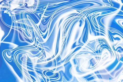 An immersive exploration through dynamic blue and white liquid paint swirls.. Stock Illustration