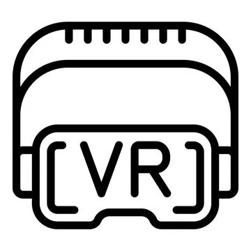 Immersive headset icon outline vector. Virtual reality goggles Stock Illustration