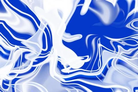 An immersive journey through dynamic blue and white liquid paint swirls abs.. Stock Illustration