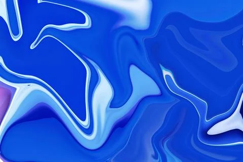 An immersive journey through dynamic blue and white liquid paint swirls abs.. Illustrazione stock