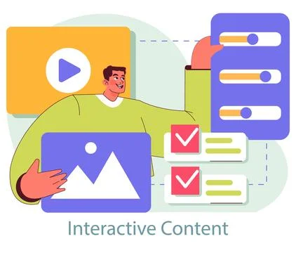 Immersive marketing. Flat Vector Illustration 스톡 일러스트