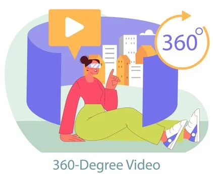 Immersive marketing. Flat Vector Illustration Illustrazione stock