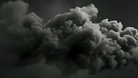 Immersive mesmerising spooky smoke cloud in 4k slow-motion Stock Footage 297296464