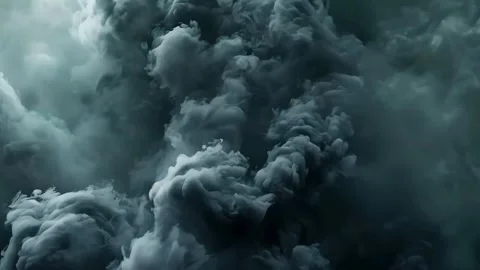 Immersive mesmerising spooky smoke cloud in 4k slow-motion Stock Footage 297296479