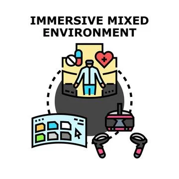Immersive mixed reality environment for digital medicine and innovation Stock Illustration