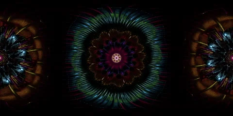 Immersive sacred geometry mandala VR 360 loop rendered as equirectangular Stock Footage 335674561